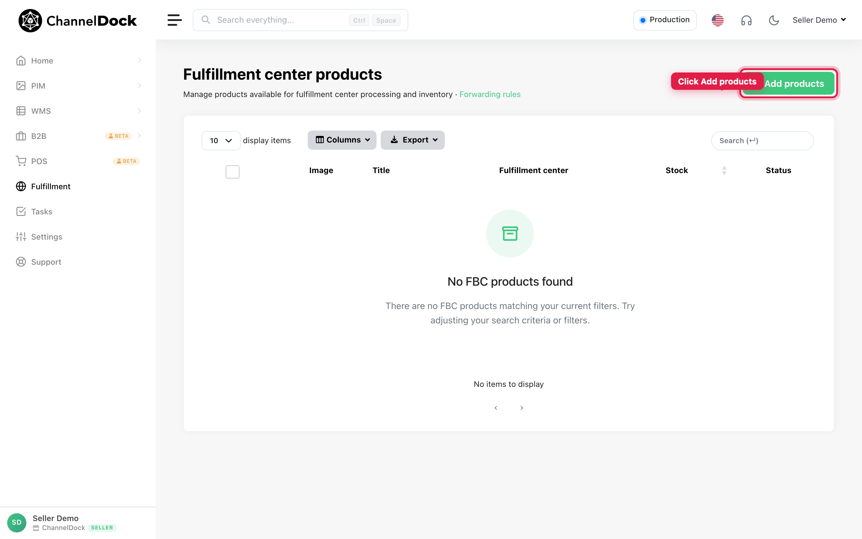 Click Add products