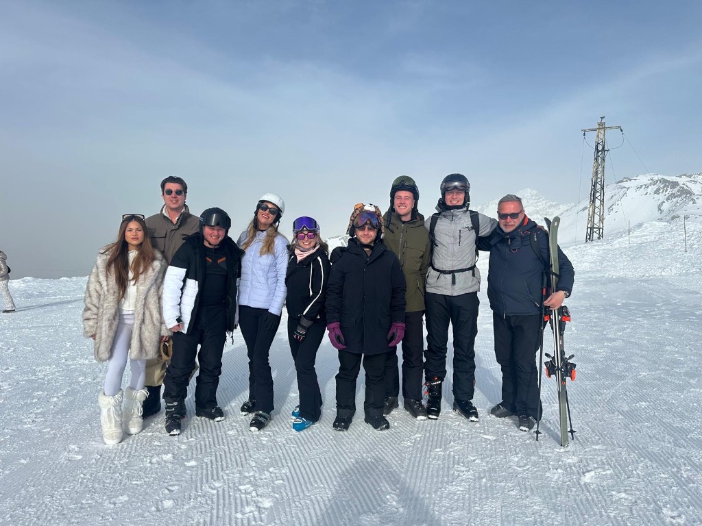 ChannelDock team together on a ski trip in the mountains